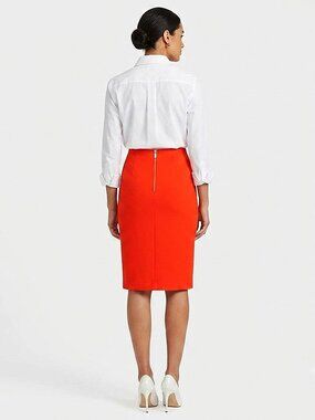Kardashian Kollection "Vintage Orange" High-Waist Crepe Pencil Skirt- Sz. Sm